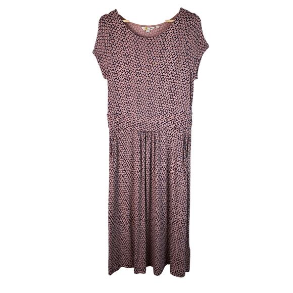 Boden Women's 10L Blue Pink Floral Cap Sleeve Stretch A-Line Dress - Picture 1 of 8